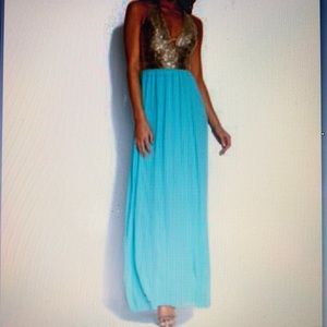 B Darlin Juniors Sequin Colorblock Hal